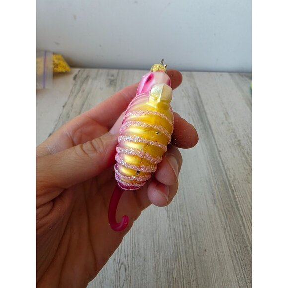 KSA Kurt Adler seahorse pink glitter ornament noble gems Xmas tree - Picture 8 of 8